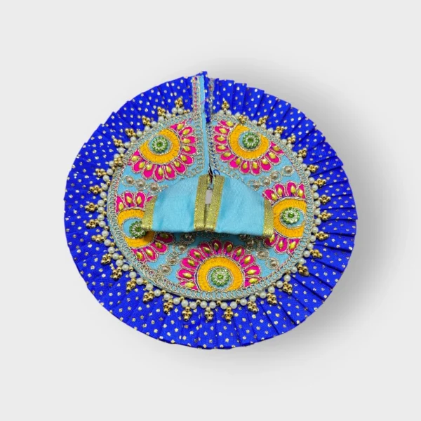 Blue Color Heavy Work One Piece Dress/Poshak for Laddu Goapl, Size 4 No. (Fit for 4 to 5 No.)