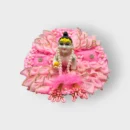 Very Beautiful Pink Floral Fancy Heavy Dress For Laddu Gopal Ji