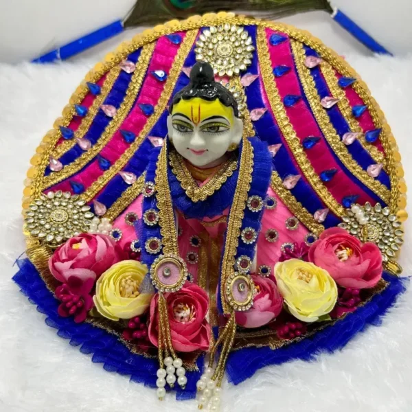 Beautiful Blue and Pink Premium Dress For Laddu Gopal Ji