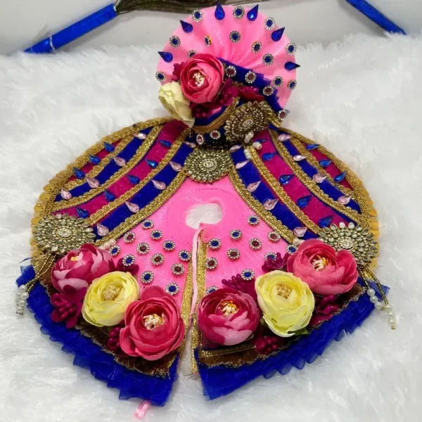 Beautiful Blue and Pink Premium Dress For Laddu Gopal Ji