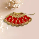 Golden Heavy Work Design Lahnga Patka for Mata Rani, Poshak for God, Red