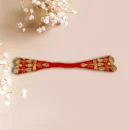 Golden Heavy Work Design Lahnga Patka for Mata Rani, Poshak for God, Red