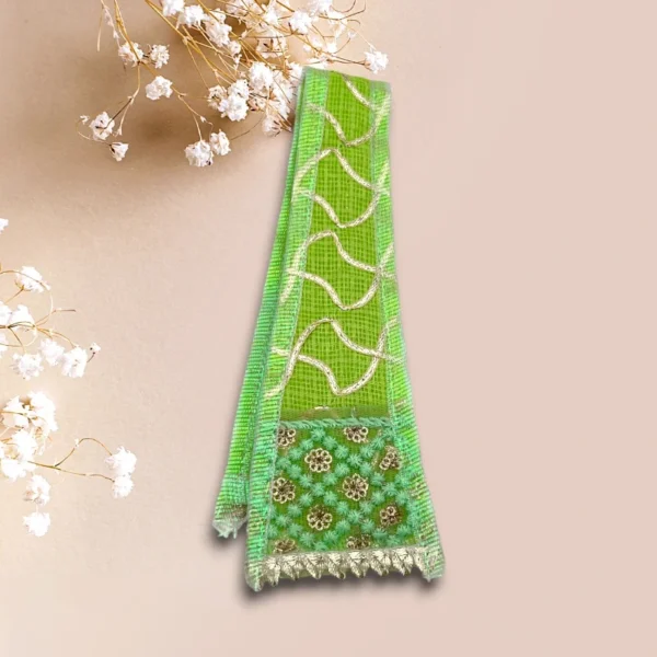 Beautiful Lining Lahnga Patka for Mata Rani, Poshak for God, Green