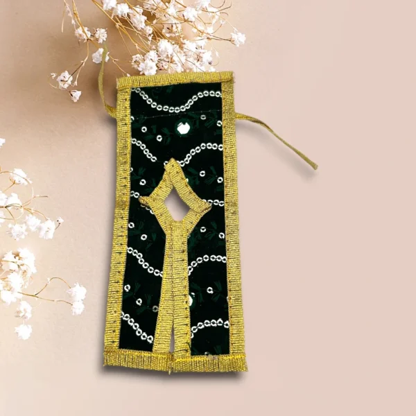 Sari Set For Mata Rani, Lakshmi Mata, Poshak for God, Green