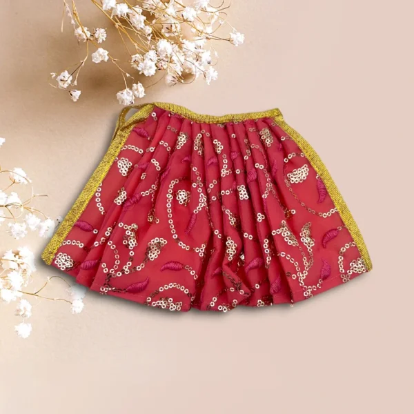 Sari Set For Mata Rani, Lakshmi Mata, Poshak for God, Red