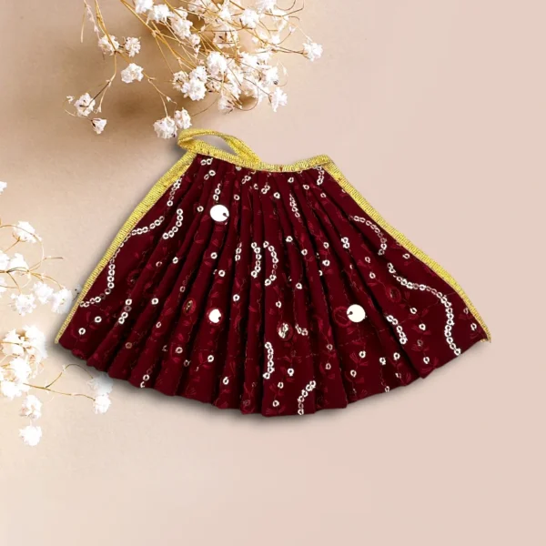 Sari Set For Mata Rani, Lakshmi Mata, Poshak for God, Maroon