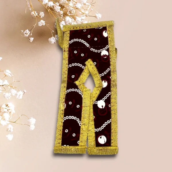 Sari Set For Mata Rani, Lakshmi Mata, Poshak for God, Maroon