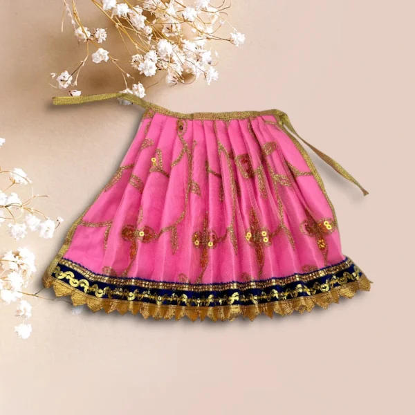 Sari Set For Mata Rani, Lakshmi Mata, Poshak for God, 8 No. Pink