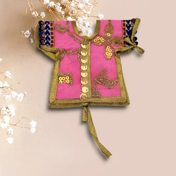 Sari Set For Mata Rani, Lakshmi Mata, Poshak for God, 8 No. Pink