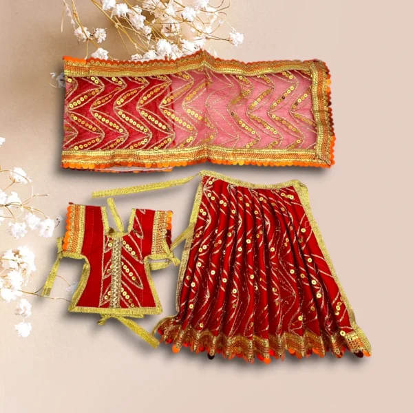 Sari Set Lahnga Patka Poshak for Mata Rani