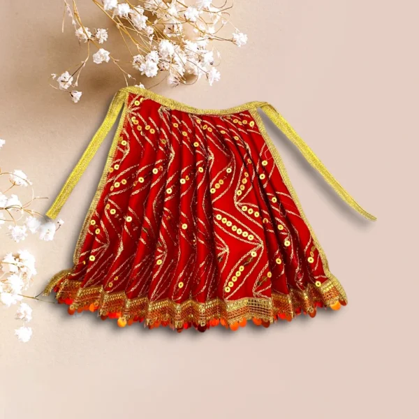 Sari Set For Mata Rani, Lakshmi Mata, Poshak for God, 8 No. Red