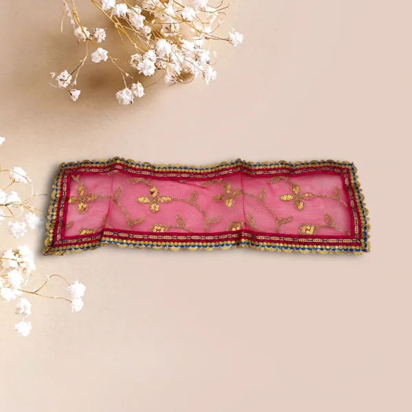 Sari Set For Mata Rani, Lakshmi Mata, Poshak for God, 8 No. Ruby