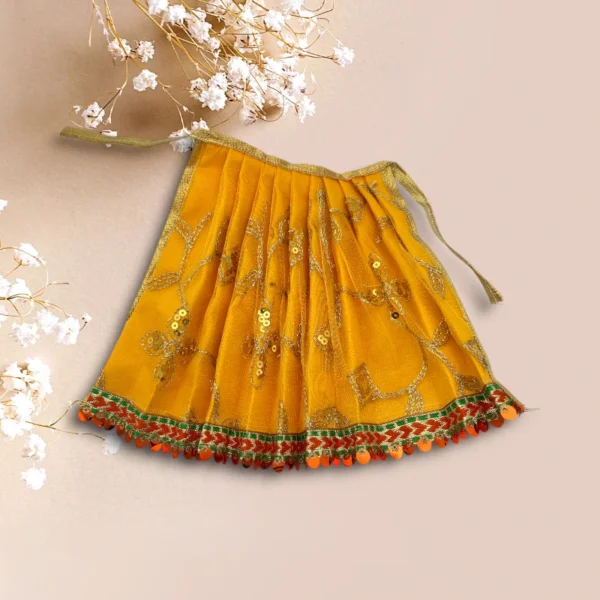 Sari Set For Mata Rani, Lakshmi Mata, Poshak for God, 8 No. Yellow