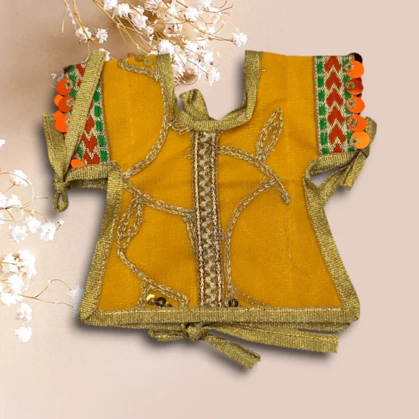 Sari Set For Mata Rani, Lakshmi Mata, Poshak for God, 8 No. Yellow