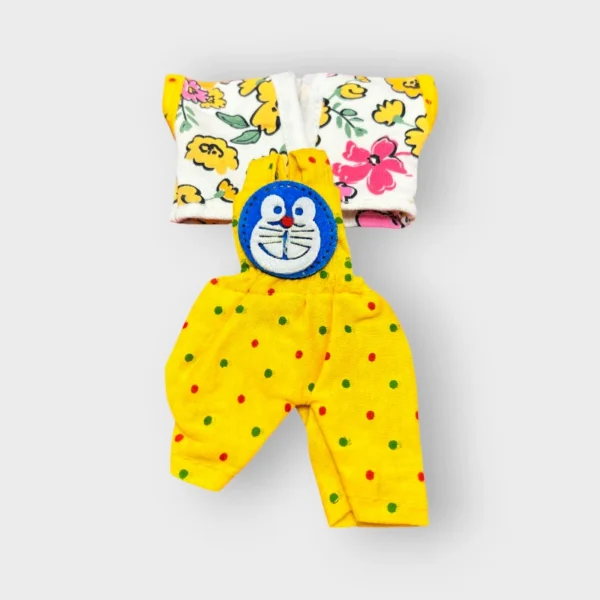 Night Suit for Laddu Gopal, Soft and Comfortable, Doremon Design, Yellow