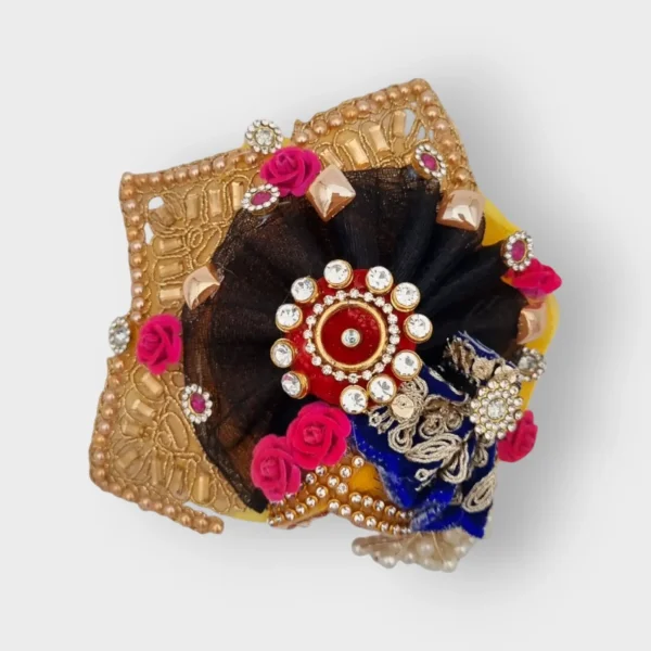 Premium Black Hangings Style Dress/Poshak for Laddu Gopal, 4 Piece Dress, Size 3 no.