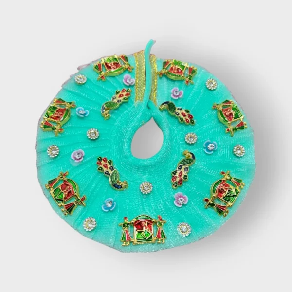 Doli Vigrah 3 Piece Dress/Poshak for Laddu Goapl Ji, Size 2 No. (Fit for 2 to 3 No.) Green Color
