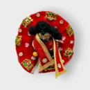 Doli Vigrah 3 Piece Dress/Poshak for Laddu Goapl Ji, Size 2 No. (Fit for 2 to 3 No.) Red