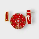 Doli Vigrah 3 Piece Dress/Poshak for Laddu Goapl Ji, Size 2 No. (Fit for 2 to 3 No.) Red