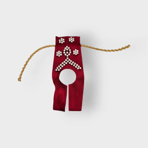 Premium Quality Heavy Stone Work Dress for Laddu Goapl Ji, Size 0 No. Red Color