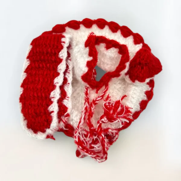 Red White, Size 5 no., 4 Pieces Winter Woolen Dress for Laddu Gopal, Krishna and Radha Rani.