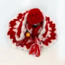 Red White, Size 3 no., 4 Pieces Winter Woolen Dress for Laddu Gopal, Krishna and Radha Rani.