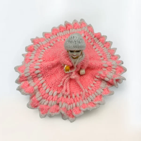 Pink and White 3 Piece Woolen Dress, Size 8 no., Winter Dress for Laddu Gopal, Krishna and Radha Rani.