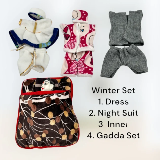 Woolen Dress for Laddu Gopal, Winter Dress for Kanha Ji, Winter Set for Laddu Gopal