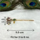 Beautiful Peacock Feather Design Stone Bansuri, Fit for 3 to 6 no.