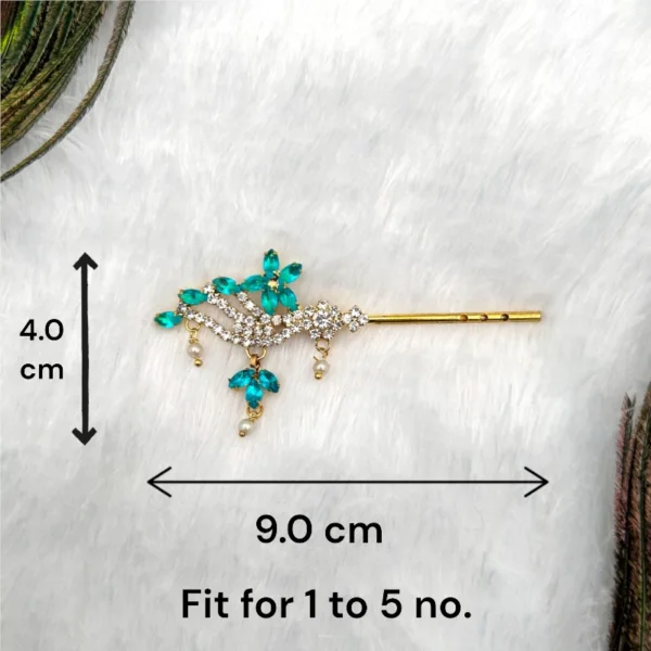 Premium Quality, AD Design Blue Color Bansuri, Fit for 1 to 5 no.
