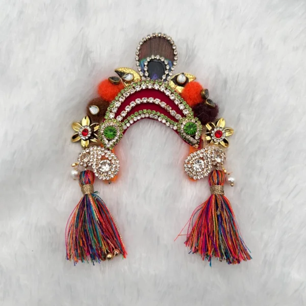 Beautiful Chandrika Damini for Radha Rani, Laddu Gopal. Large Size, Red