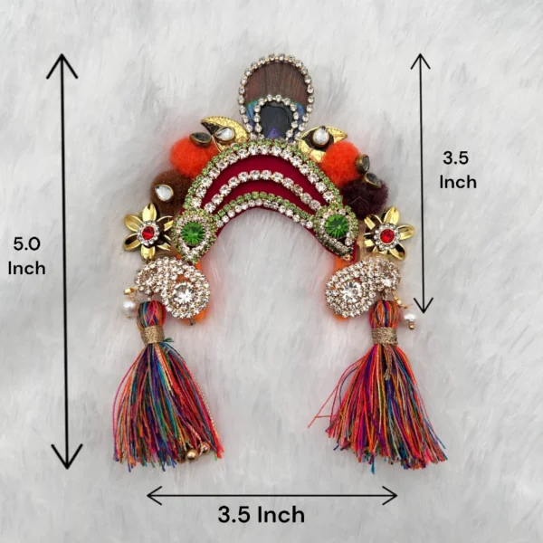 Beautiful Chandrika Damini for Radha Rani, Laddu Gopal. Large Size, Red