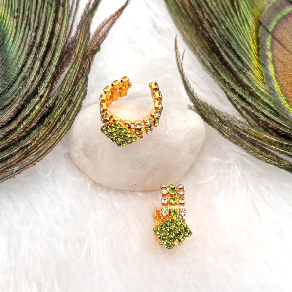 Stone Ring Style Kada/Kangan, Fit for 3-6 no. Color- Green