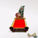 Mor Pankh Design Decorated Wooden Singhasan for Laddu Gopal Ji