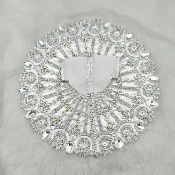 Classic Stone Work White Dress