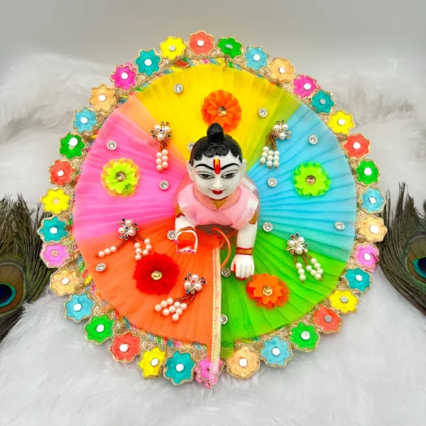 beautiful dress for laddu gopal, krishna and radha rani. Ornaments for idols