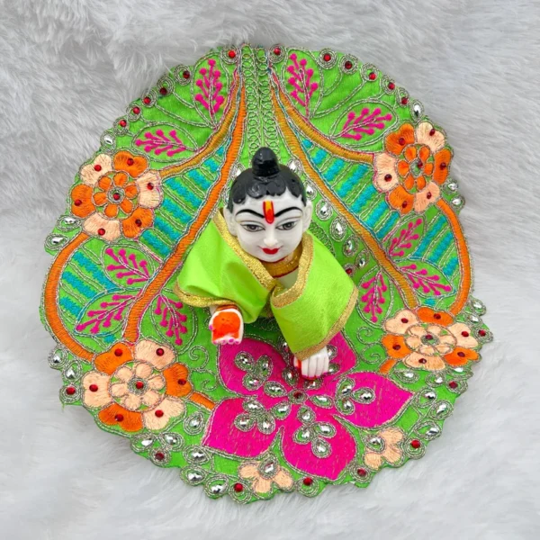 Flower Kadhai Design Dress, Color- Green