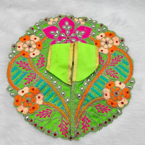 Flower Kadhai Design Dress, Color- Green