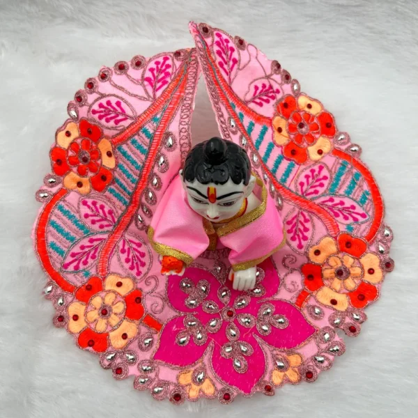 Flower Kadhai Design Dress, Color- Pink