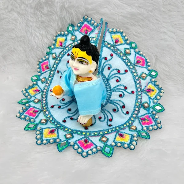 Mirror Kadhai Design Dress, Color- Blue