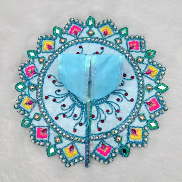 Mirror Kadhai Design Dress, Color- Blue