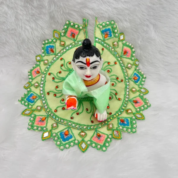 Mirror Kadhai Design Dress, Color- Green