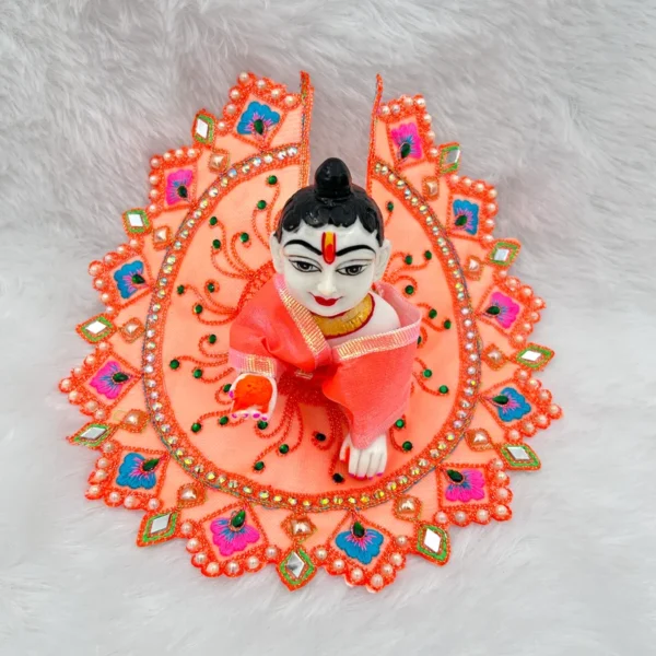 Mirror Kadhai Design Dress, Color- Orange