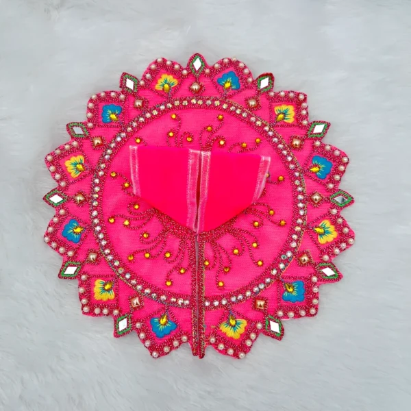 Mirror Kadhai Design Dress, Color- Red