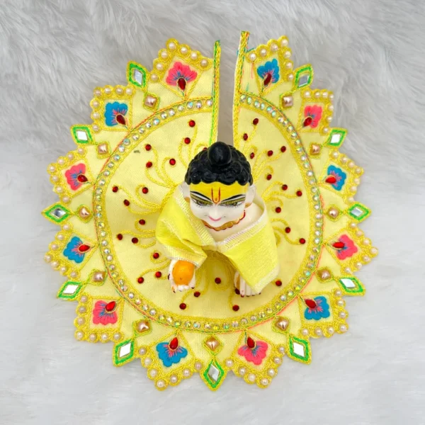 Mirror Kadhai Design Dress, Color- Yellow