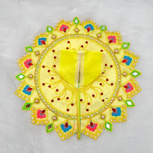 Mirror Kadhai Design Dress, Color- Yellow