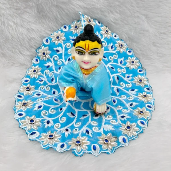 Moti Work Kadhai Design Dress, Color- Blue