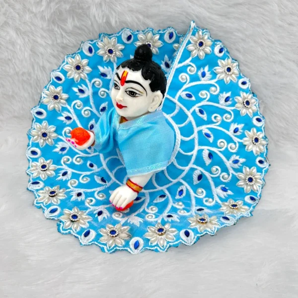 Moti Work Kadhai Design Dress, Color- Blue