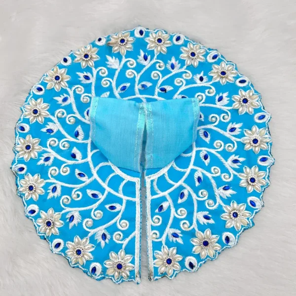 Moti Work Kadhai Design Dress, Color- Blue