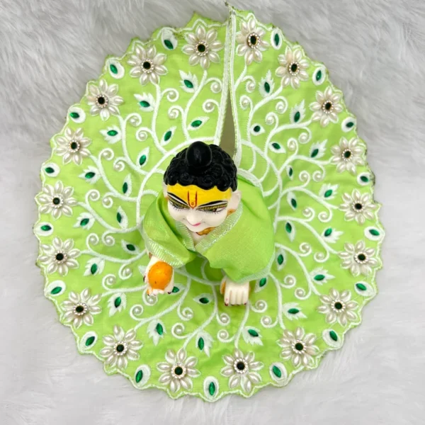 Moti Work Kadhai Design Dress, Color- Green